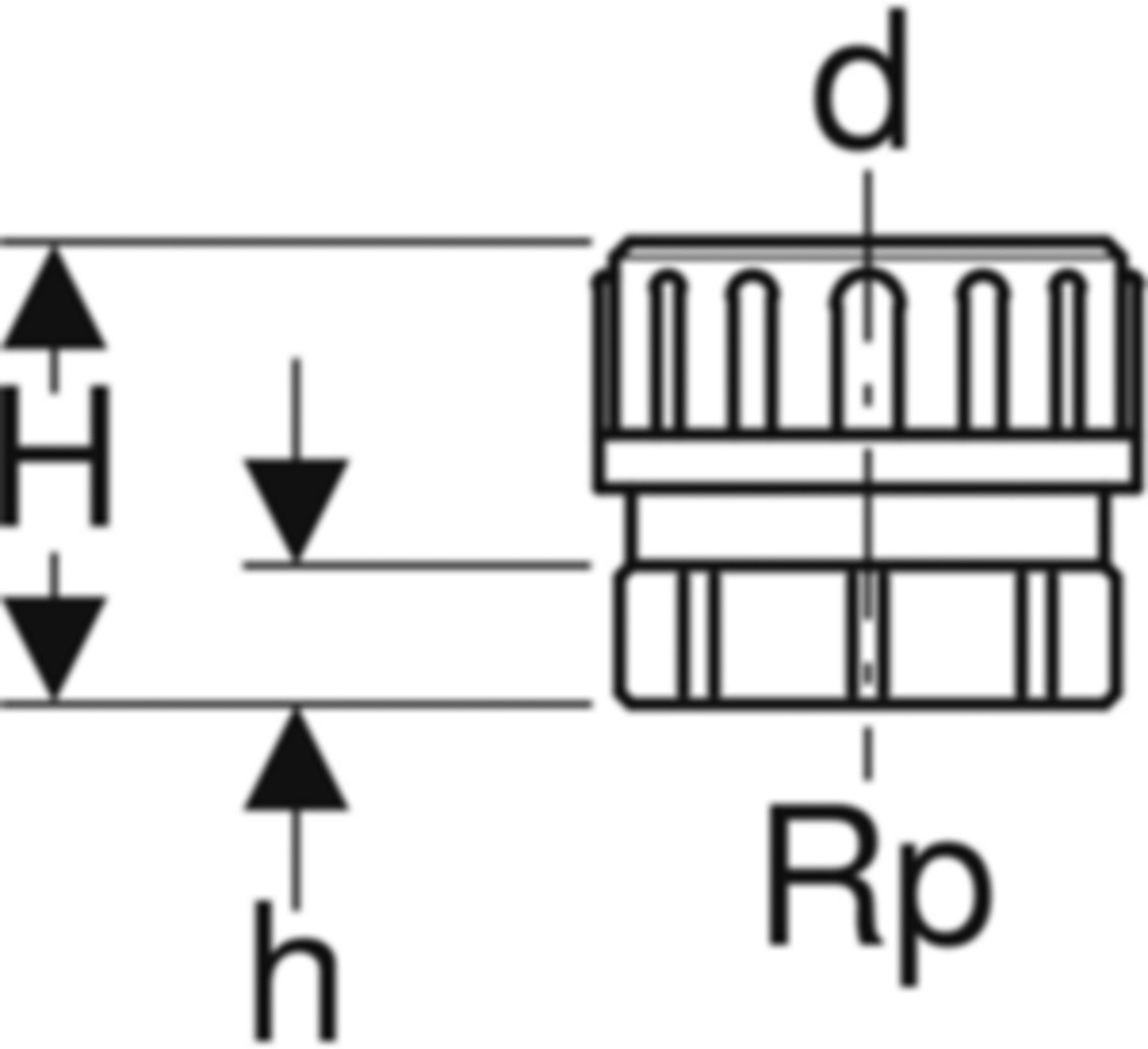 Stutzen mit Verschraubung, mit IG d 56mm - 2" 359.313.00.1 - Geberit-PE-Formstücke
