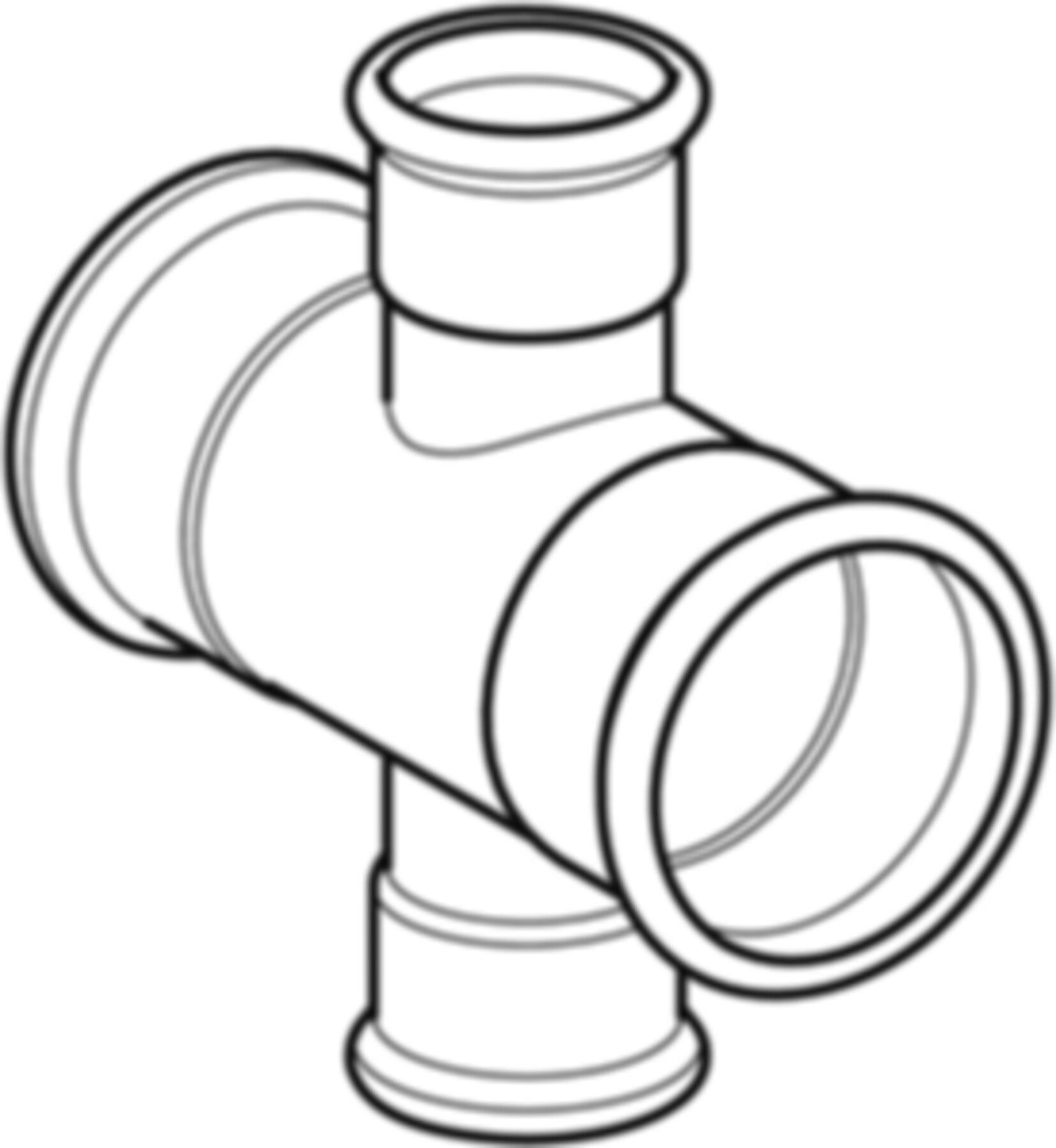 Kreuzstück reduziert 54-35mm 21123 - Mapress-Heizungs-Formstücke