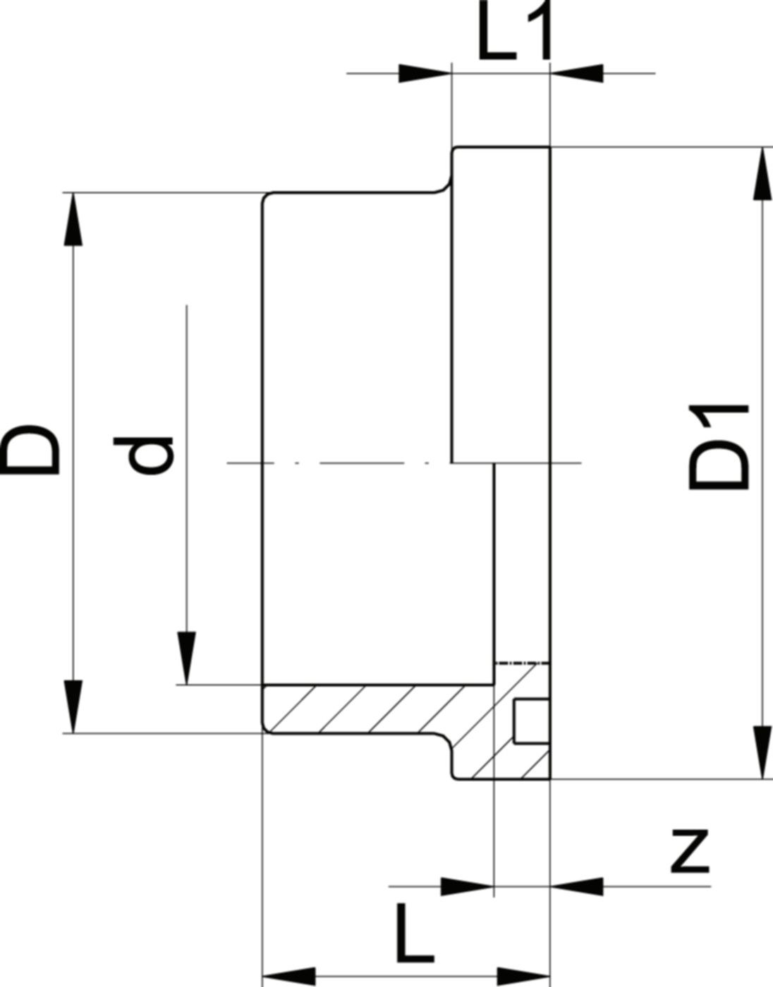 Bundbuchsen mit Nut m/Muffe 25 mm 721 810 107 - GF Hart PVC-U Formstücke