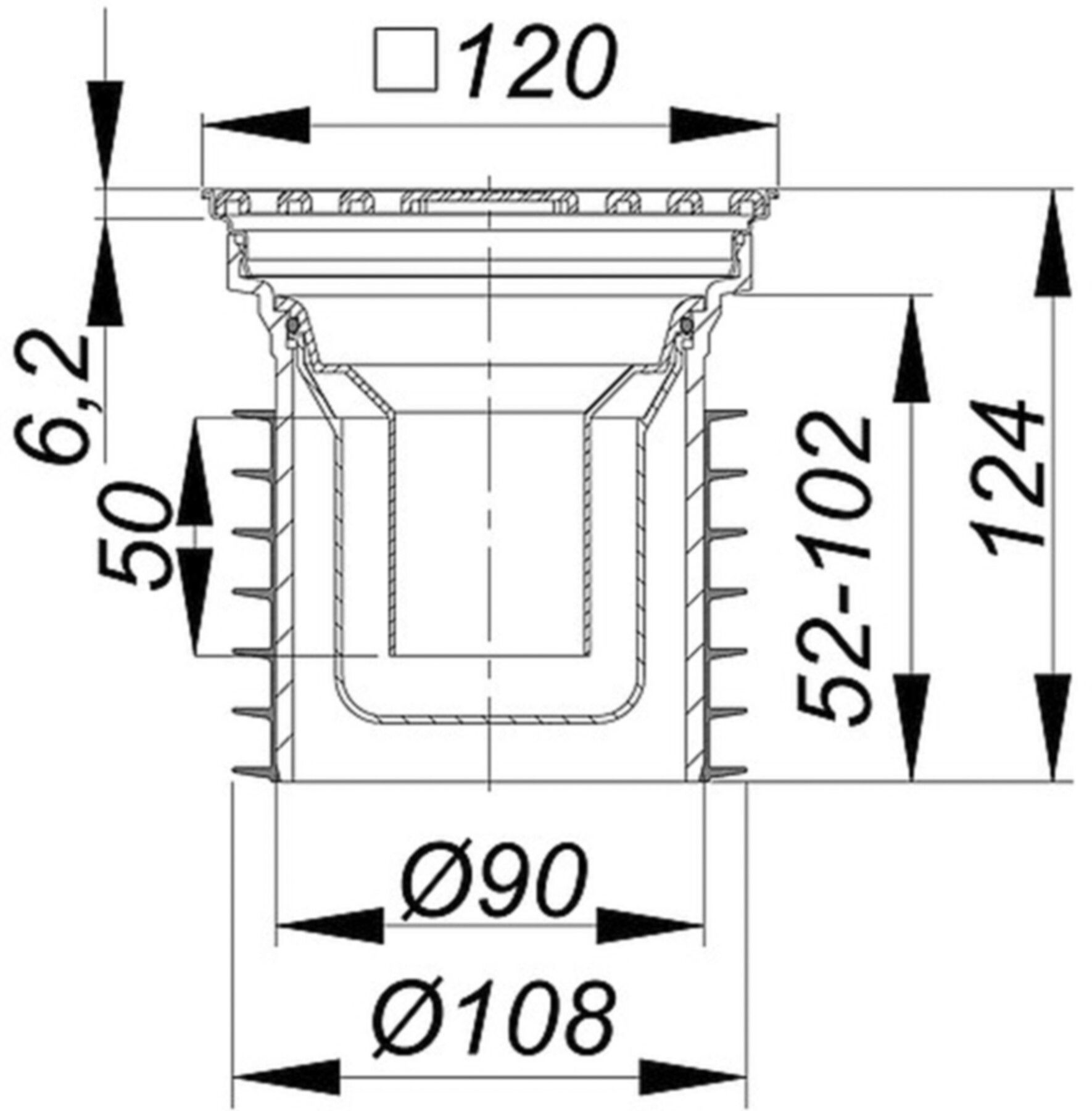 Bodenablauf Pronto mit Edelstahl-Rost begehbar 300 Kg DN 125 CNS 3-700087 - SCHACO Entwässerungstechnik