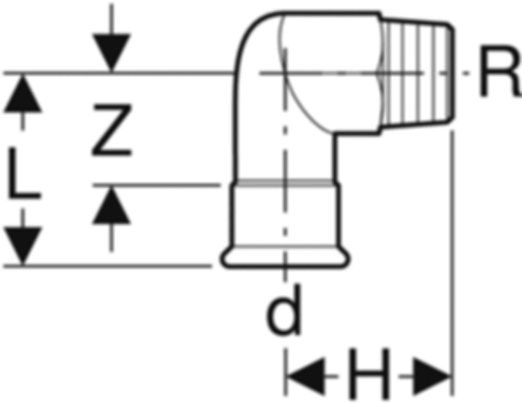 Übergangswinkel 90° m/AG 35mm-5/4" 34153 - Mapress-Gas-Formstücke