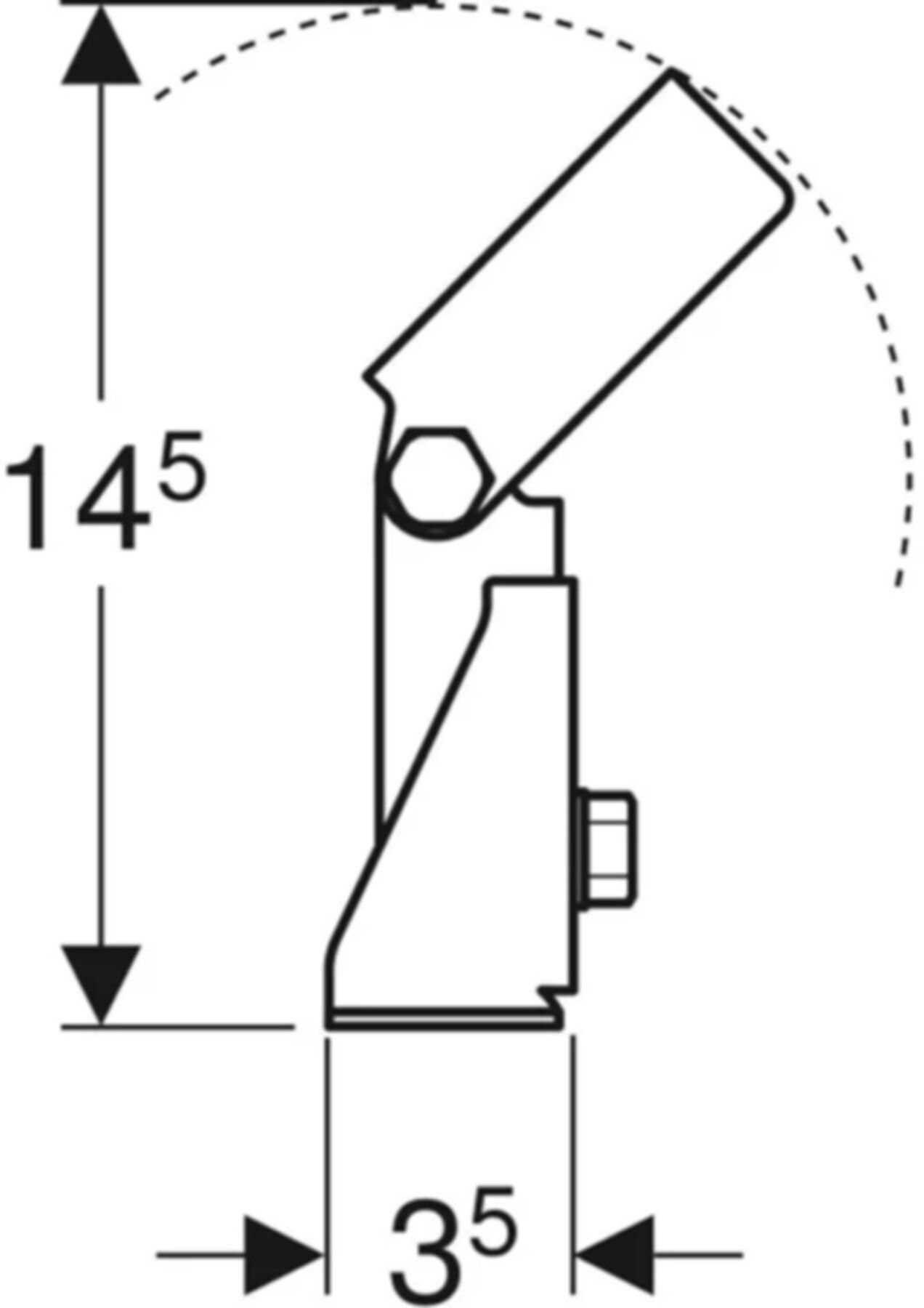 Verstellbarer Winkel für Dachschrägen 461.191.00.1 - Geberit-GIS
