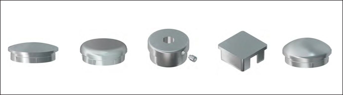 Rohrkappe gerade 48.3 mm geschliffen 126580 - INOXTECH-Handlauf-/Geländer-System