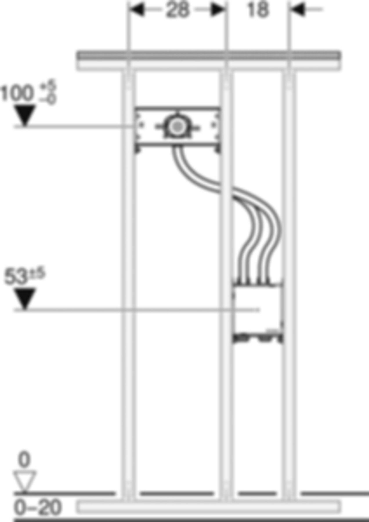 Traverse 461.146.00.1 für Wandarmatur mit UP-Funktionsbox - Geberit-GIS
