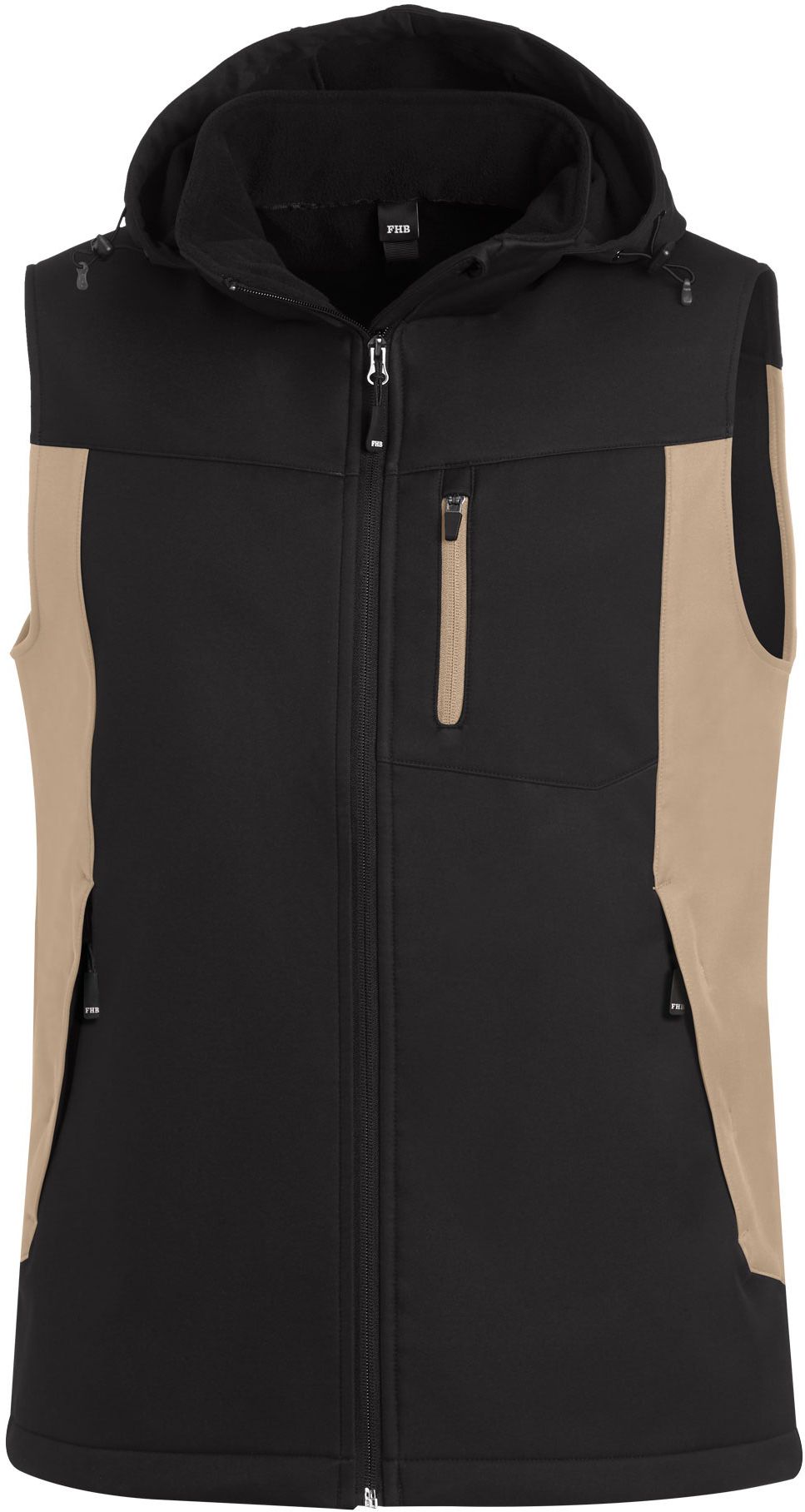 FHB JUSTUS Softshellweste beige-schwarz Gr. 5XL - Textilien