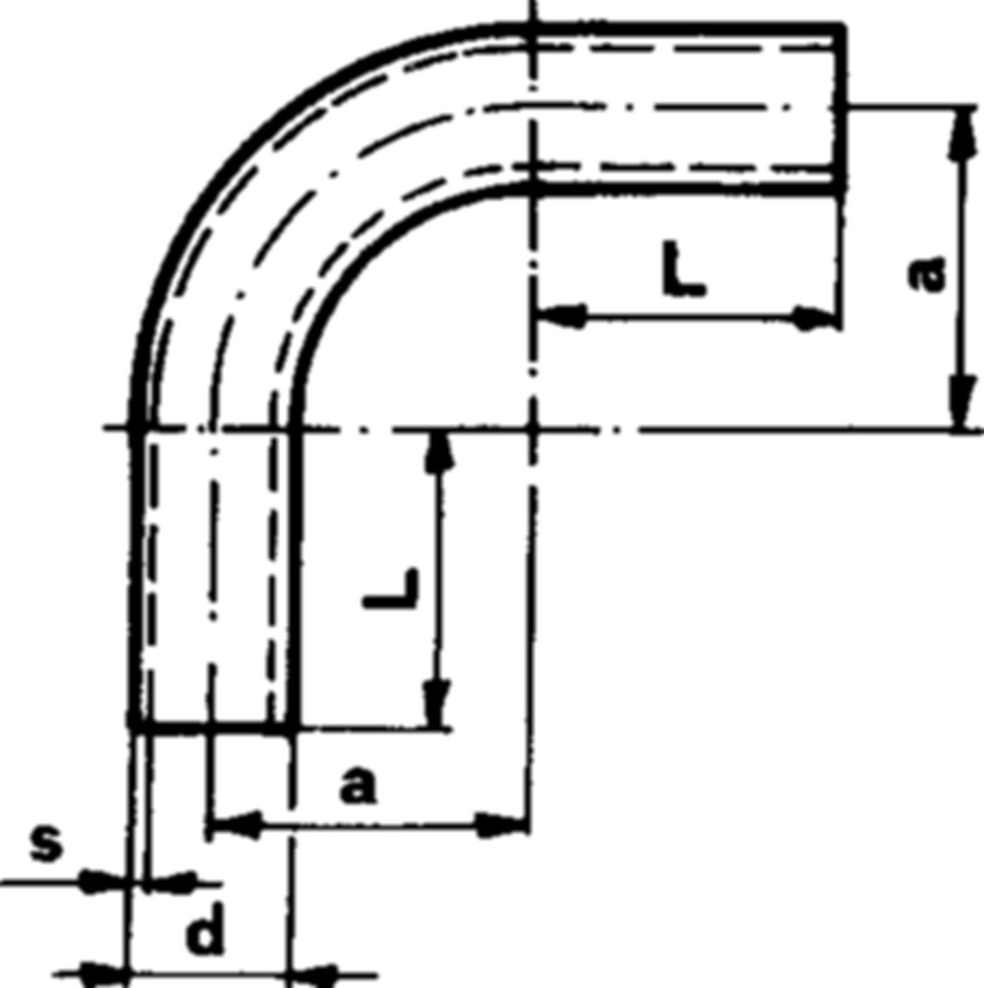 Dampfrohrbögen, nahtlos, 4d 90° RB