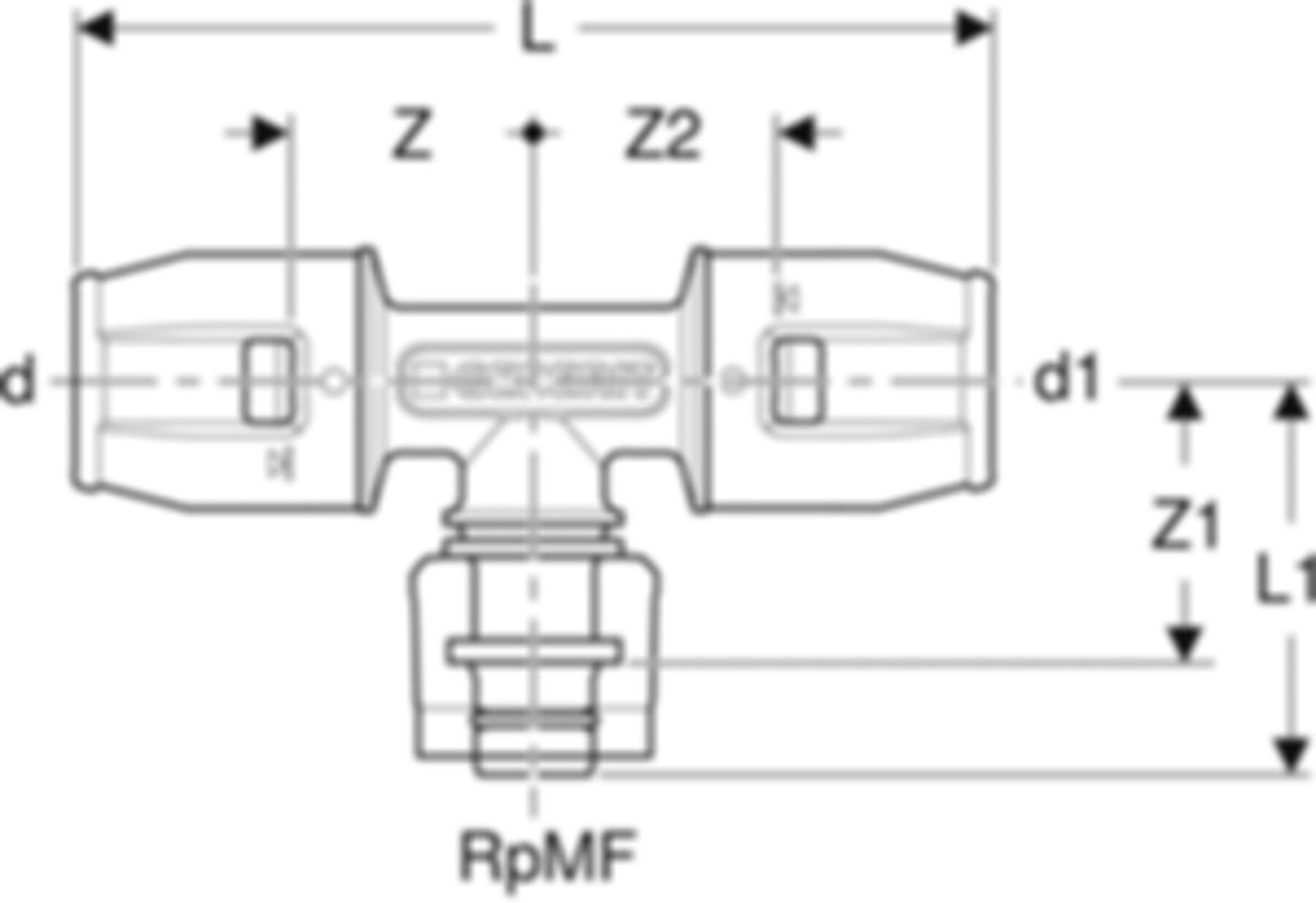 T-Stück 16mm-1/2"-16mm 650.504.00.1 mit MasterFix - Geberit-Push Fit-Formstücke