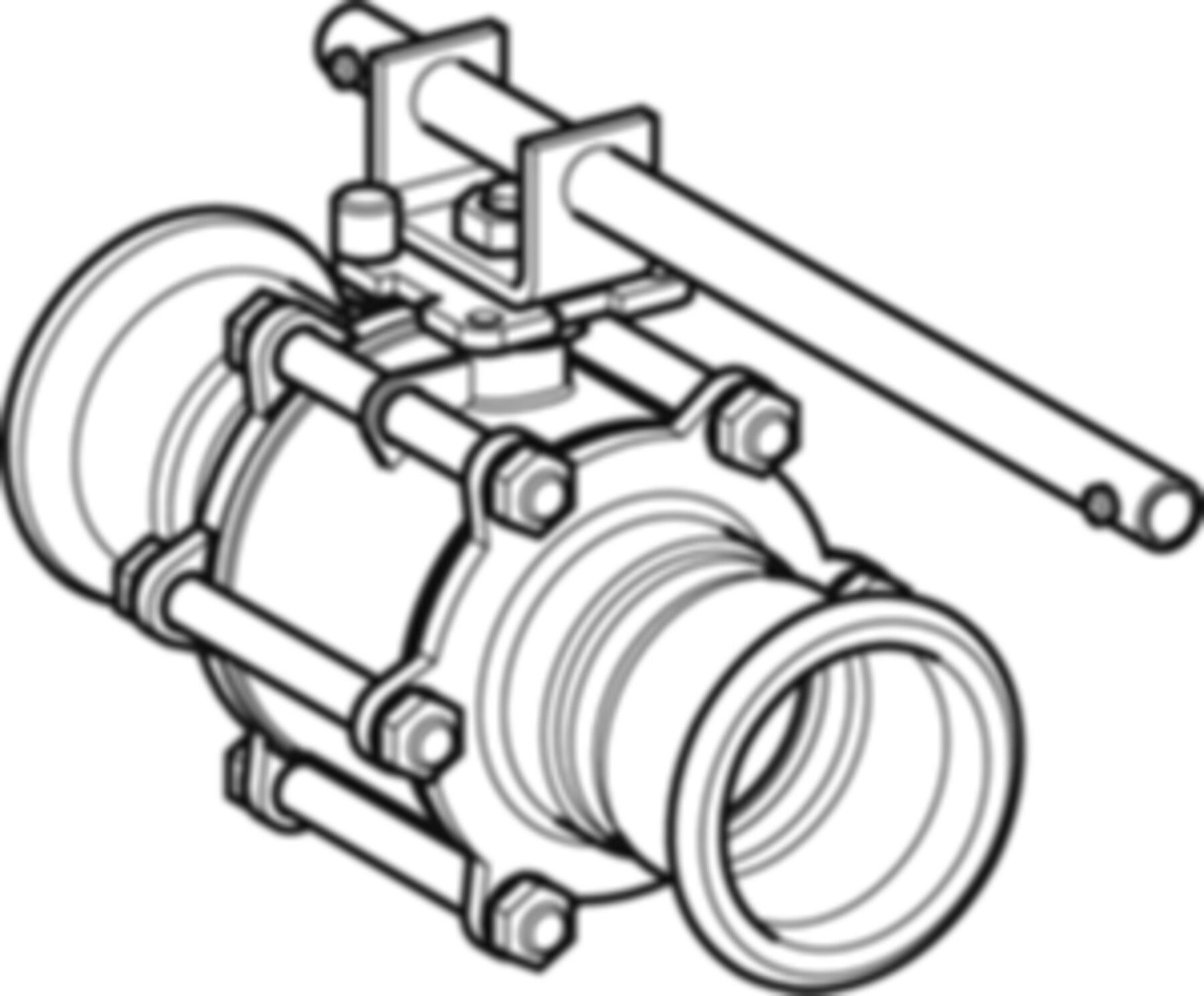 Kugelhahn geflanscht 76.1mm 92107 - Geberit Systemventile / Armaturen