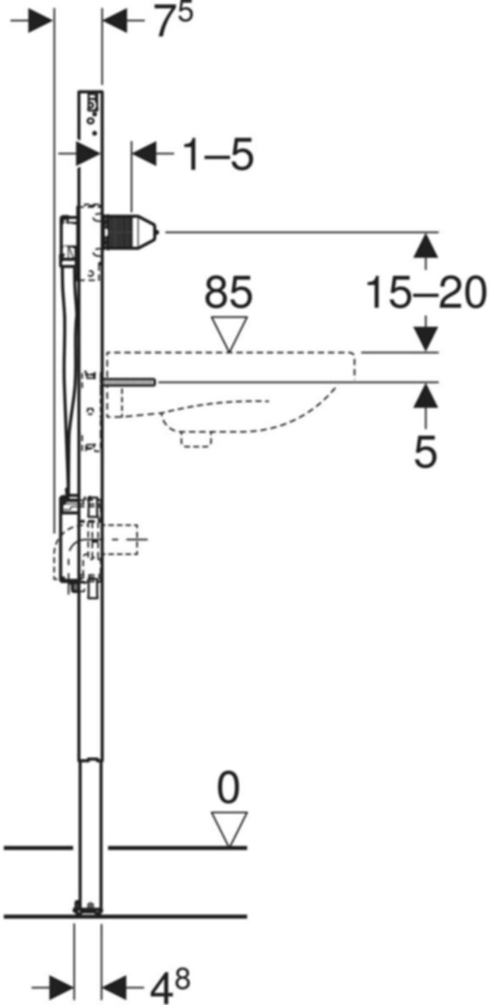 Element für Waschtisch 111.559.00.2 Typ 130, Wandarmatur m/UP-Funktionsbox - Geberit-Duofix