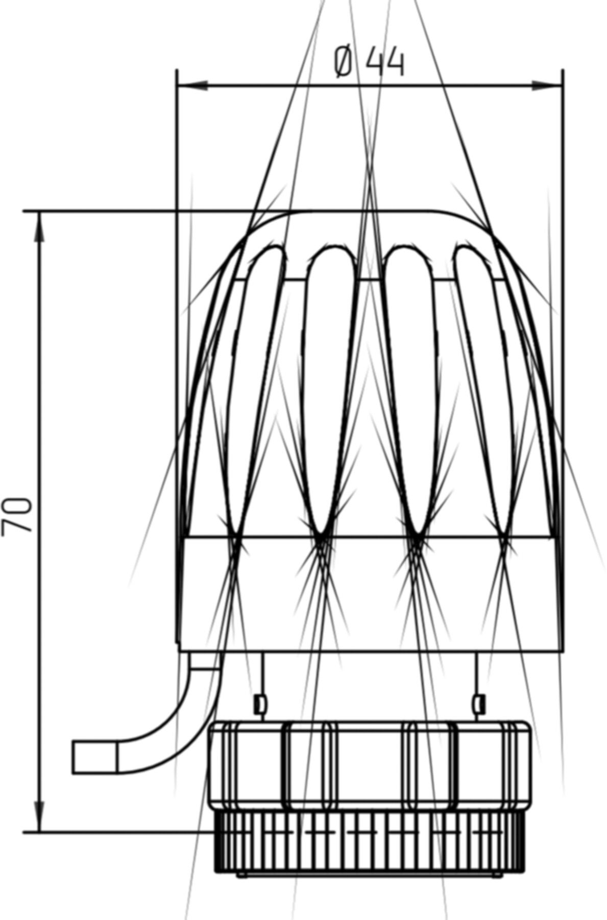 Stellantrieb RA57 TOPDRIVE V 230 Adapter 257.2064.000 für Giacomini - Taconova