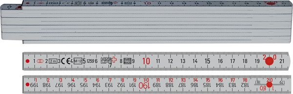 LONGLIFE Gliedermeter "Composite Plus" L= 2m, Glasfaser, 1652C, silbergrau - Längenmessen