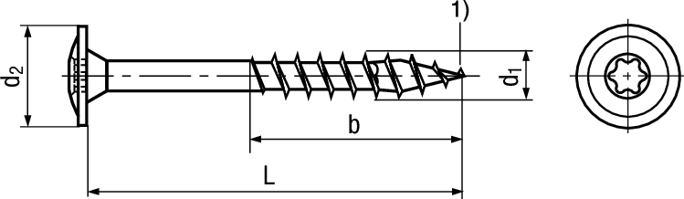 Tellerk-SPAX® I-6rd A2 BN20470 8 x 120 / 80 (T40) - Bossard Spanplattenschrauben SPAX