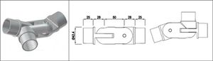 Rohrecke beweglich mit 2 Gelenken 42.4 mm geschliffen 126569 - INOXTECH-Handlauf-/Geländer-System