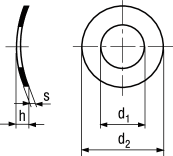 Federscheib gewölbt Form A INOX A2 BN677 DIN137A M2,3/2,5 - Bossard Schrauben