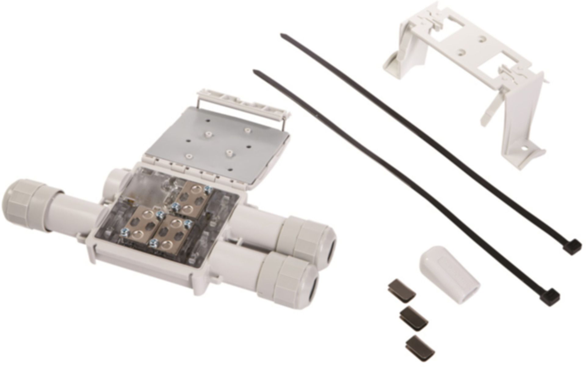 T-Abzweig RayClic T-02 m/Haltebügel und Endabschluss 285.432 - Raychem Komponenten und Zubehör