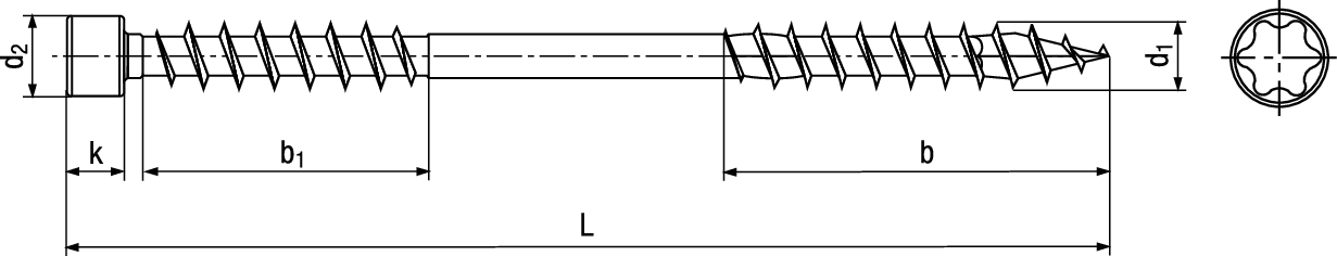 Zyl-Dämmst Schraub-SPAX® st WIROX® BN20932 10 x 260 / 80 (T50) - Bossard Schrauben