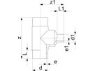 Tee reduziert PE100 S5 PN 16 d 50/ 25mm 753 201 077 - PE100 Stutzenformstücke langschenklig