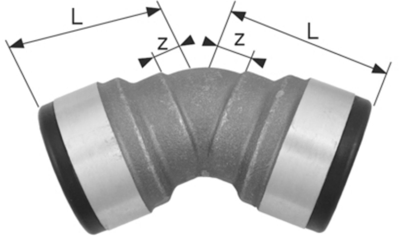 Industrie-Bogen 45° innen-innen 35 mm 8804.35 - SudoFIT-Formstücke