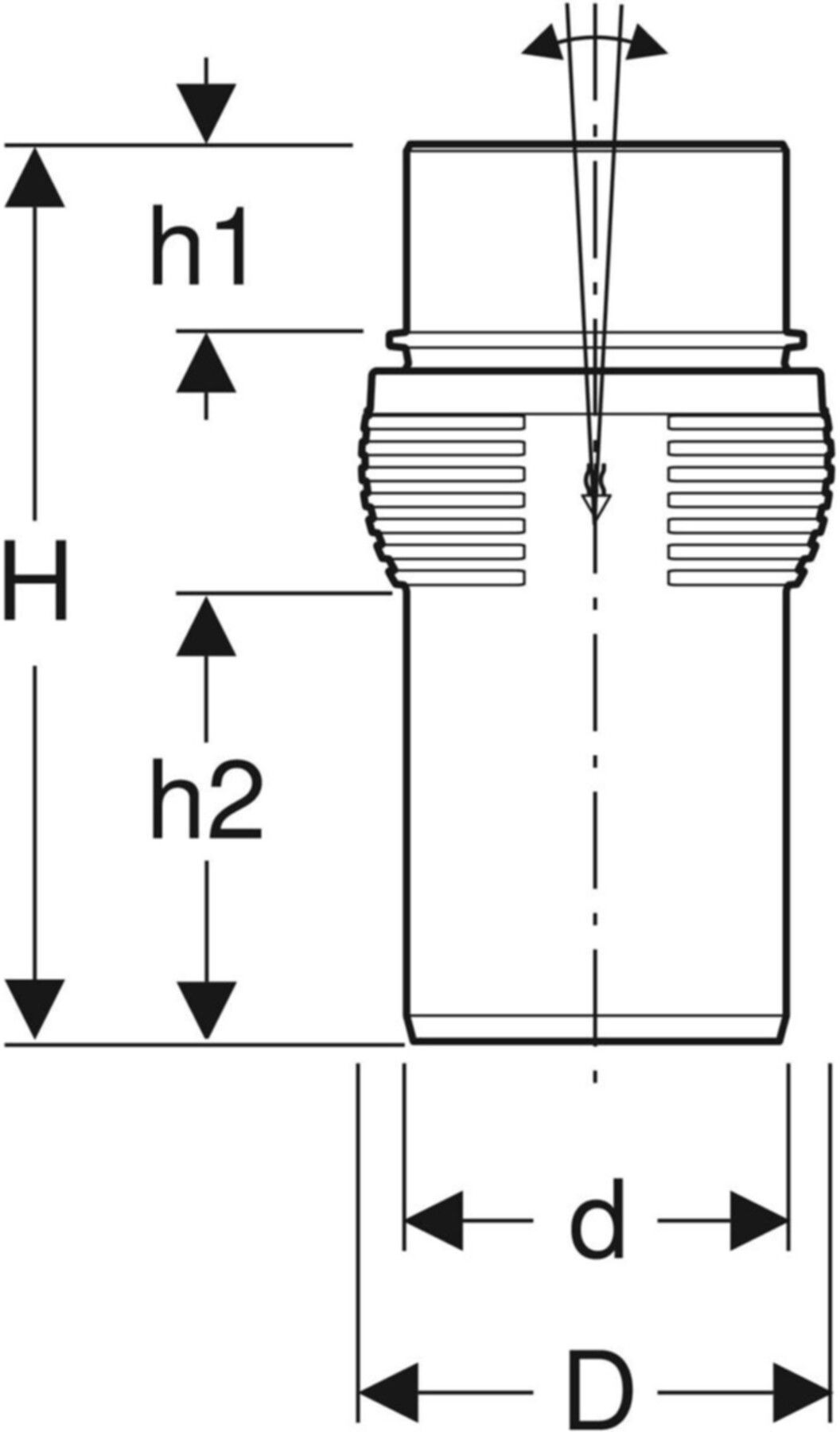 Offset Formstück 110mm 310.048.14.1 mit Kugelgelenk für Achsversätze bis 10cm - Geberit-PE-Silent-Formstücke