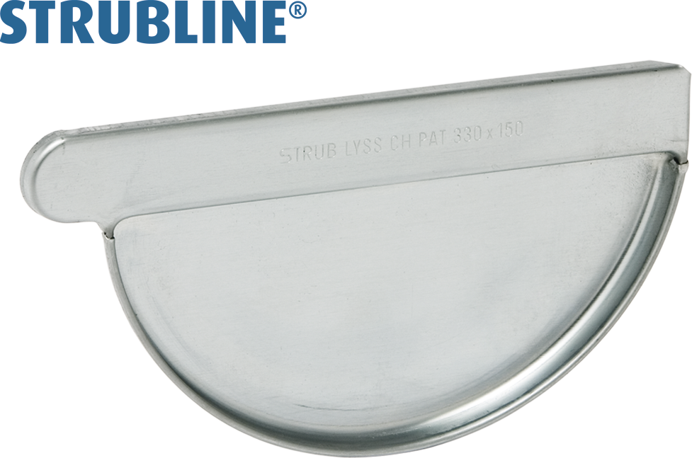 Anklemmboden rechts 250 mm 126 "Strubline" - Zink Spenglereihalbfabrikate