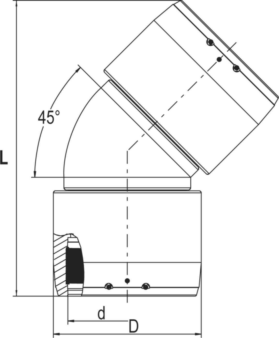 Winkel 45° XL d 315mm 616 406 - Frialen Elektroschweissfittinge