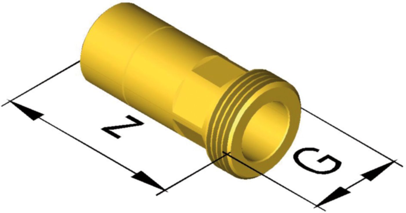 Übergang mit Einsteckende, mit AG falchdichtend d 35 mm - 11/4" 9824.3513 - SudoFIT-Formstücke
