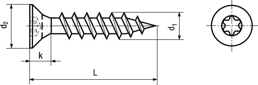 Sk-Spanplattenschr Vol I-6rd St vzb BN20592 Ø 3,5 x 25 / X15 - Bossard Spanplattenschrauben SPAX