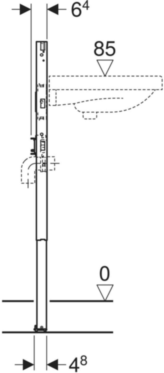 Element für Waschtisch mit Einlocharmatur, Typ 98/82 111.492.00.2 - Geberit-Duofix