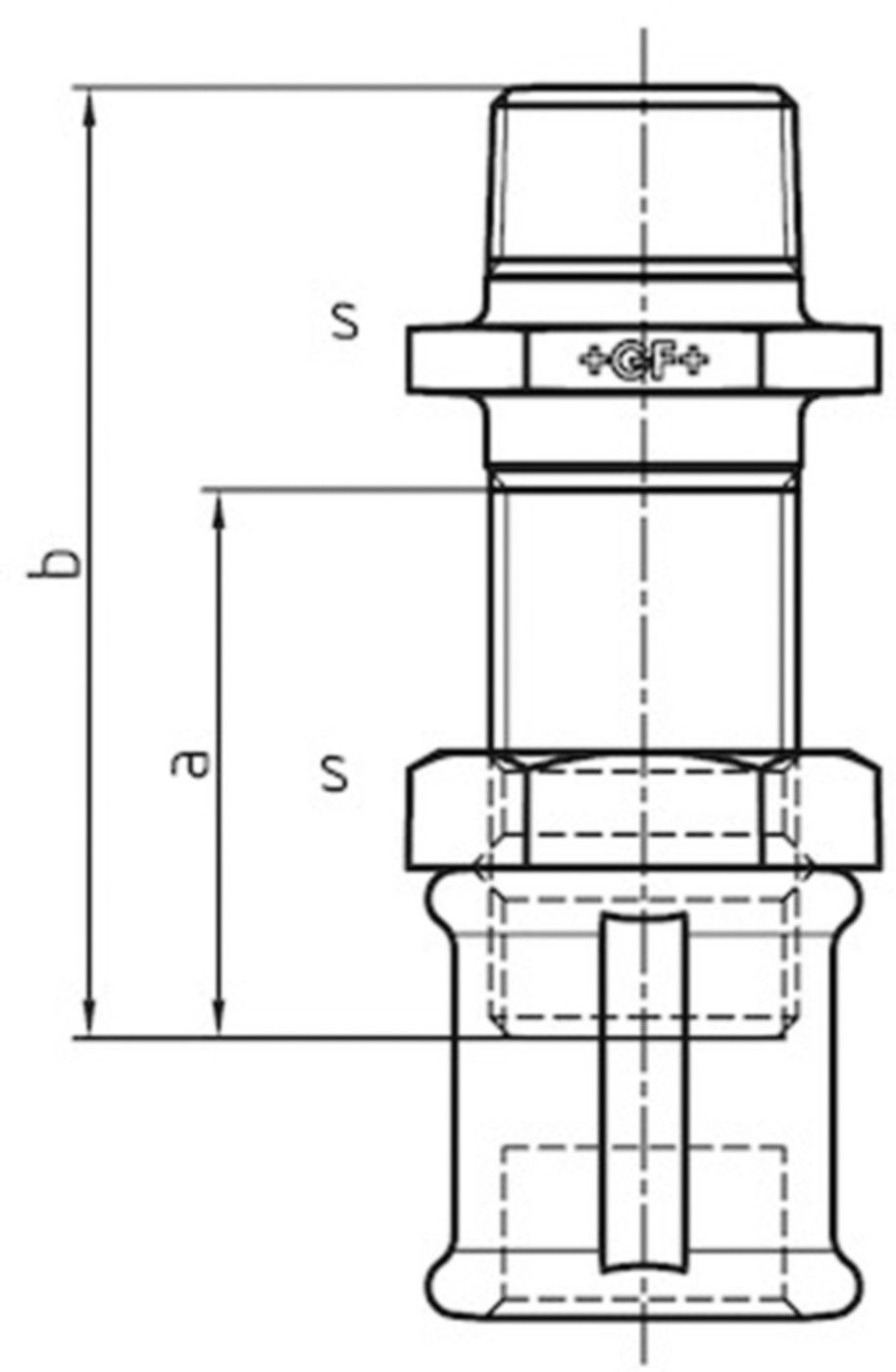 Langgewinde-N. 535 V 1/2" kompl. 770 535 204 - GF verz. Tempergussfittings