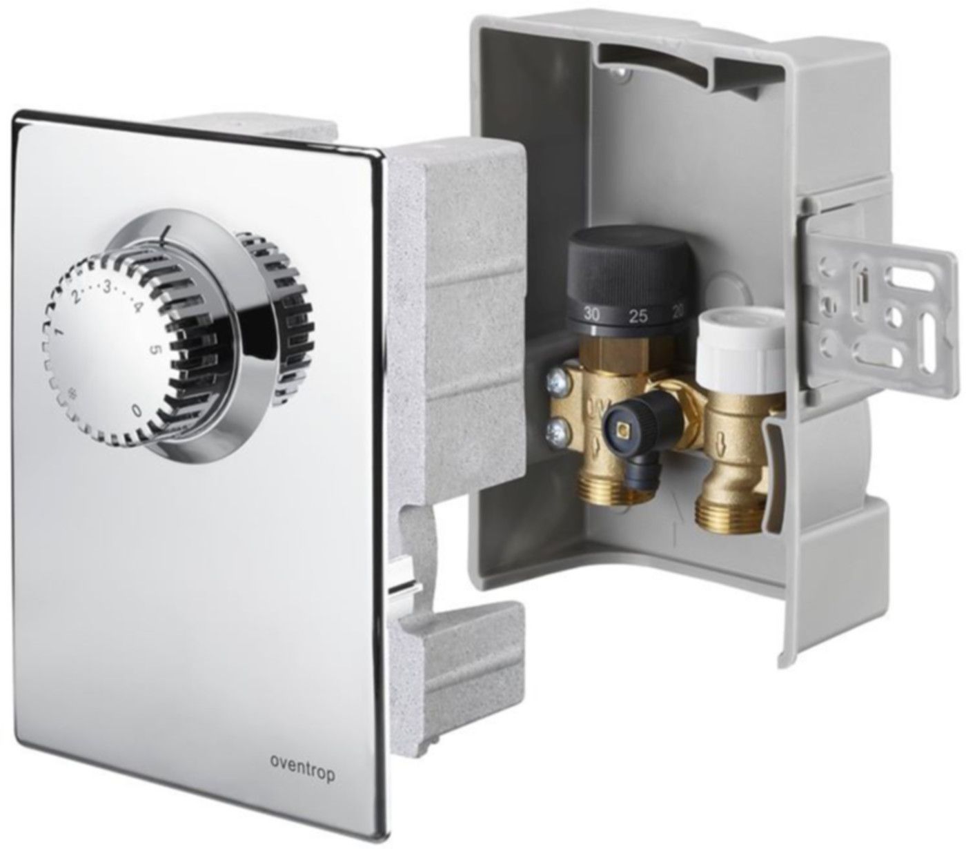 Unibox Einzelraumregulierung E Plus 3/4" T=57 mm m/Thermostat chrom 102 26 43 - Oventrop Programm