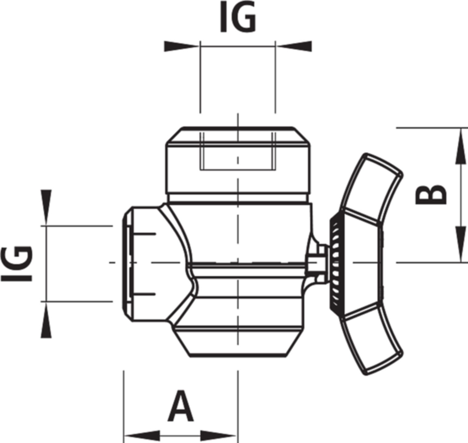 Eck-Kugelhahn für Gas 6885 mit Trennstelle 2" IG - Hawle Armaturen