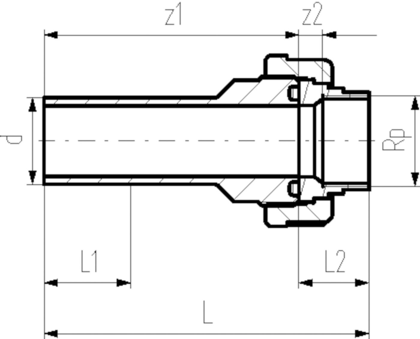 COOL-FIT Übergangsverschr. m/IG 32x 1" PE / Edelstahl 738 544 208 - GF COOL-FIT 2.0
