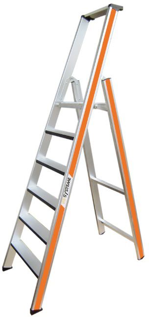 HB Stufenstehleiter mit Kantenpolsterung Typ 228, 1x3 Tritt 1.44/0.68m - Garten