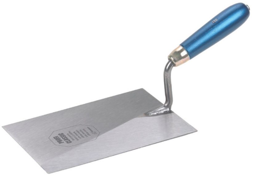 CRAFT TOOLS Gipserkelle, Blatt gehärtet L= 220mm, mit blauem Holzheft - Bauwerkzeuge