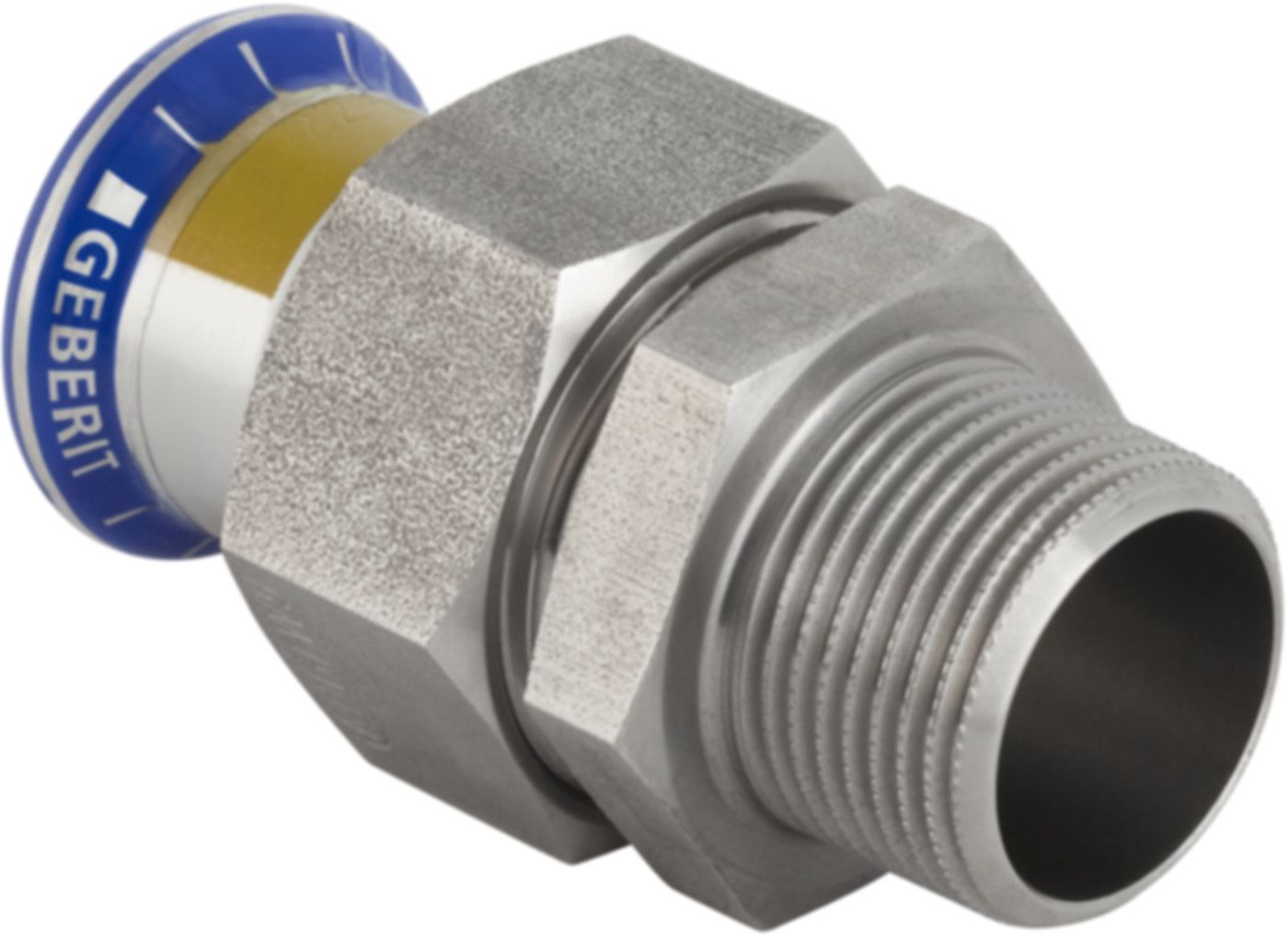 Übergang lösbar mit AG 15mm- 3/4" 34431 Überwurfmutter Edelstahl - Mapress-Gas-Formstücke