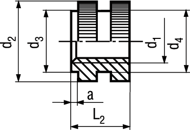 Gewindeeinsätze Form D Messing BN1037 DIN16903D M6 - Bossard Schrauben