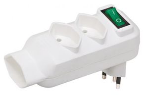 BRENNENSTUHL Abzweigstecker, 3-fach mit Schalter, 350° drehbar, Weiss - Stromverteilung