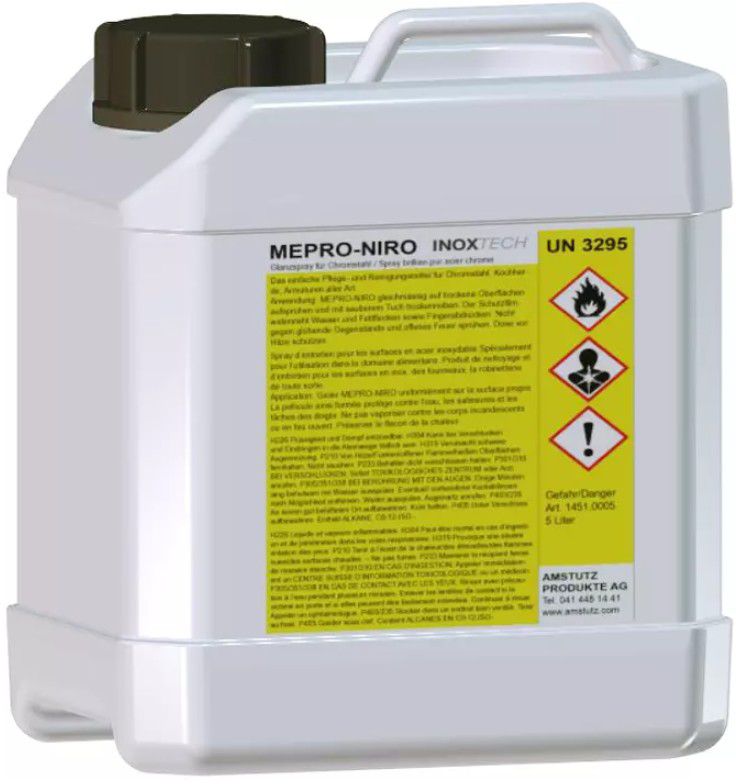 Inoxtech MEPRO-Niro Reinigungs -, Pflegespray Kanister à 5.0 Liter - INOXTECH-Handlauf-/Geländer-System