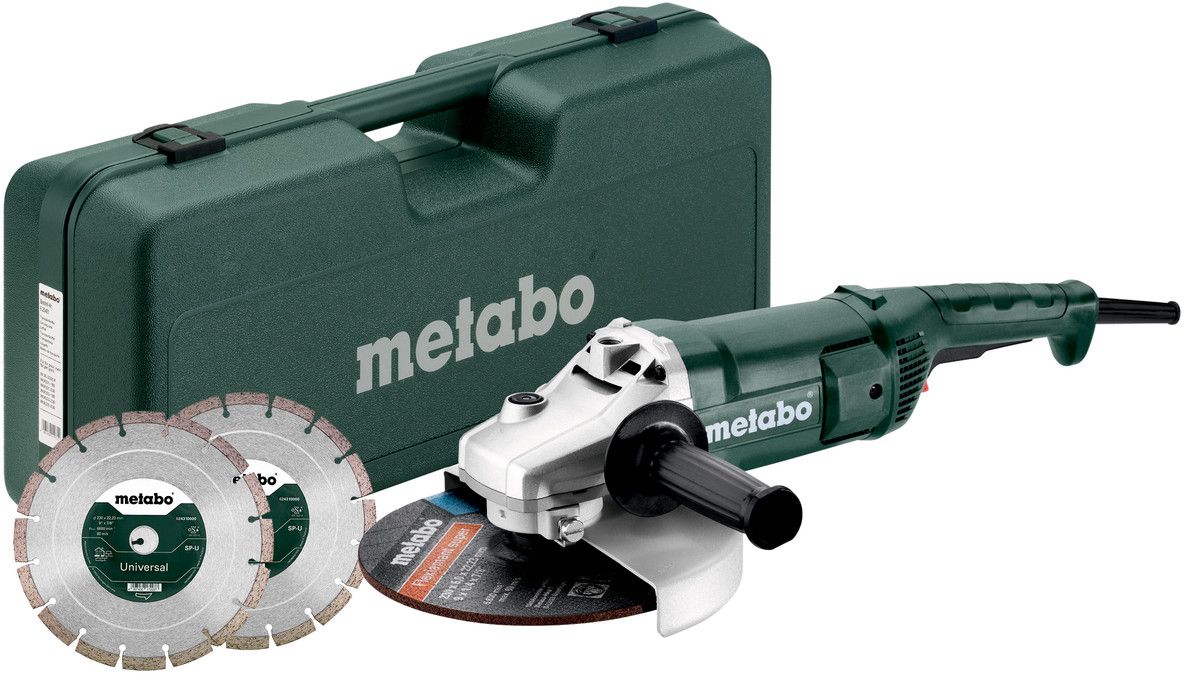 Winkelschleifer, Set WE 2200-230 2'200 Watt inkl. 2 Diamant-Trennscheiben - Metabo Elektrowerkzeuge