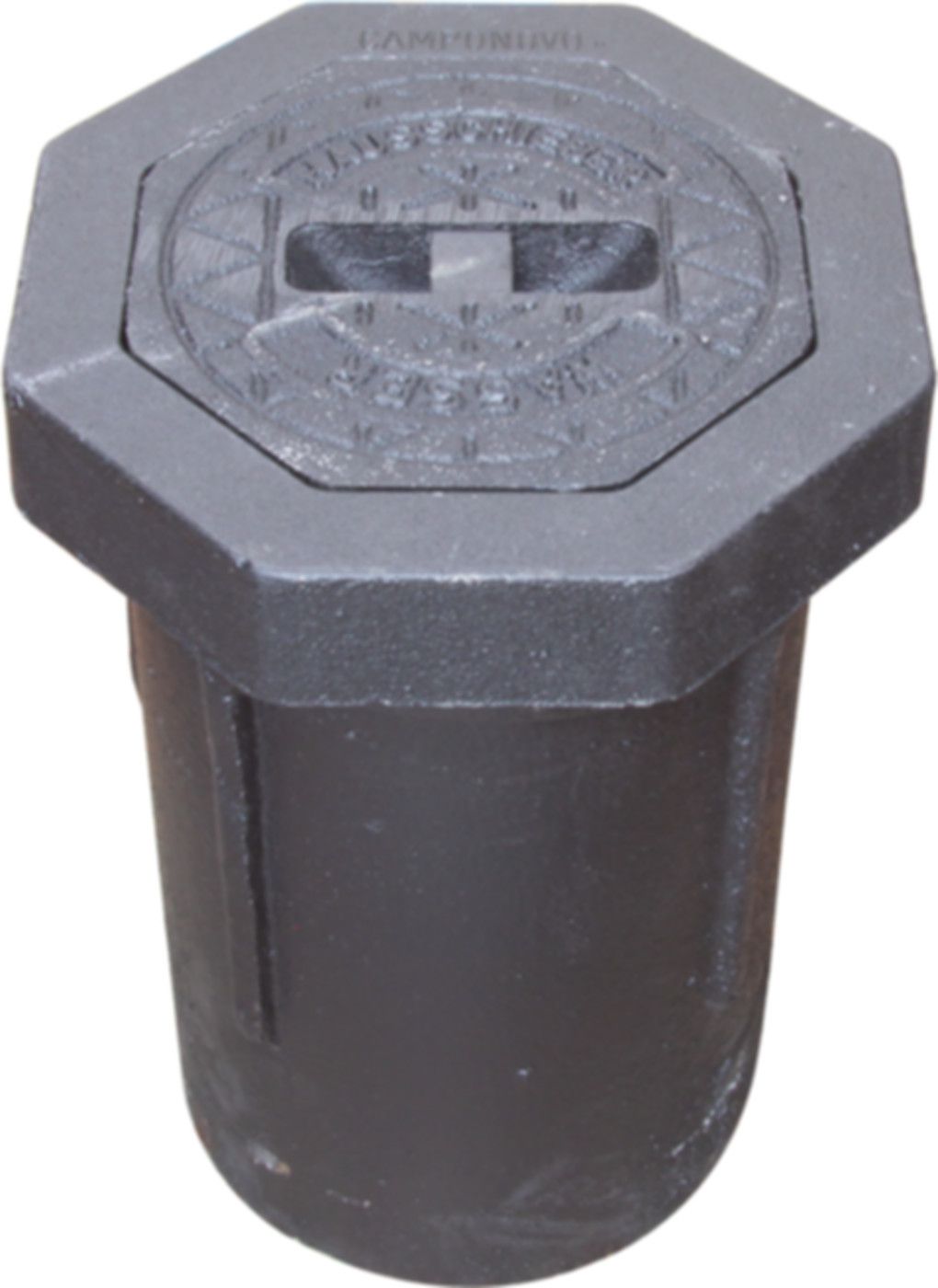 Novo 8-kantig Modell Gr. 2R-8Kt 600.22B Aufschrift " ERDGAS/HAUSSCHIEBER" - Camponovo Strassenkappe, verstellbar