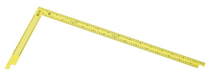 GOERTZ Zimmermannswinkel m.Anreisslöcher 800x320mm, gelb-pulverbeschichtet - Holzbearbeitung