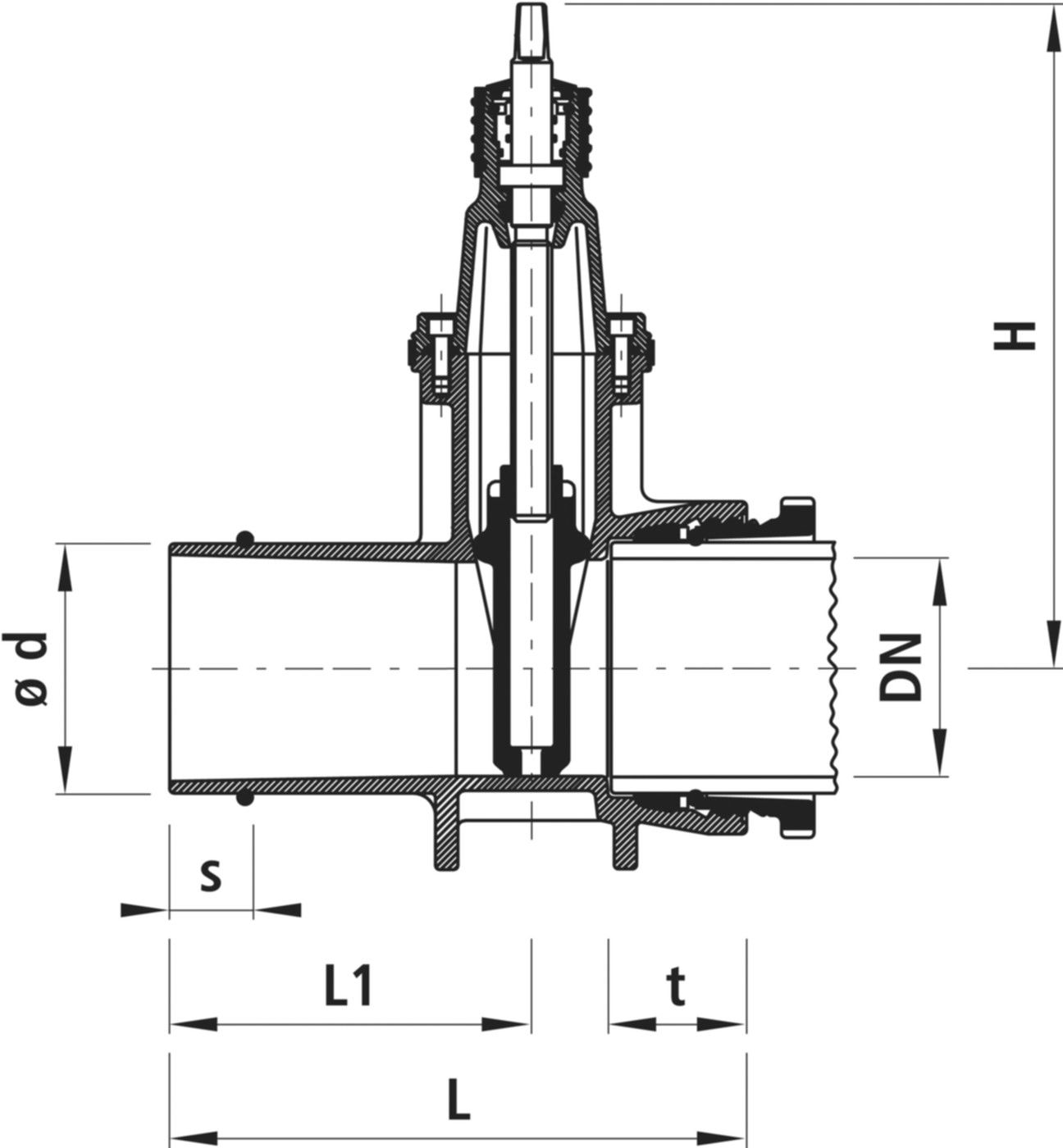 Spitzend/Schraubmuffenschieber 4250 DN 125 - Hawle Armaturen