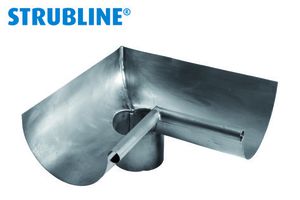 Rinnenwinkel innere 250/ 75 mm 147 mit Stutzen "Strubline" - Verzinkte Spenglereihalbfabrikate