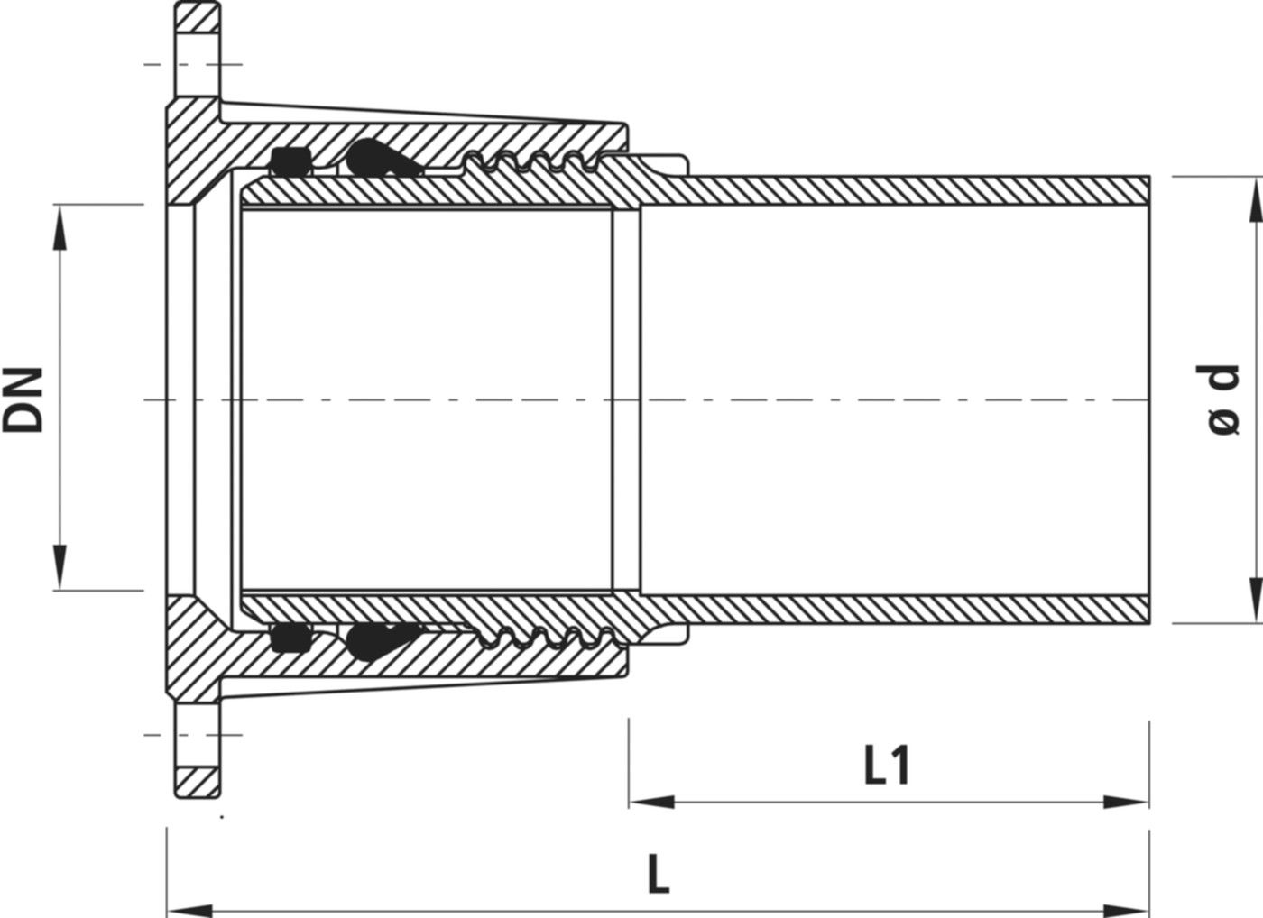Flansch/PE-Einschweissende für Gas 3105 DN 100 / d 110mm - Hawle Armaturen