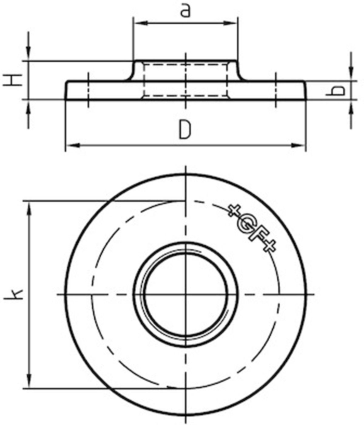 Flansch PN 1 321 V 1" ungebohrt 770 320 206 - GF verz. Tempergussfittings