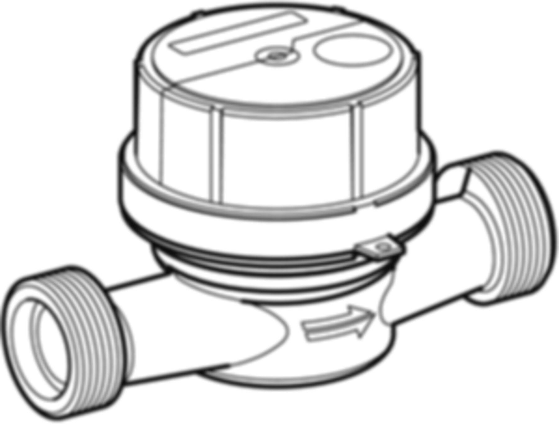 Einstrahl-Wasserzähler DN20 1" 653.498.00.1 - Geberit Systemventile / Armaturen
