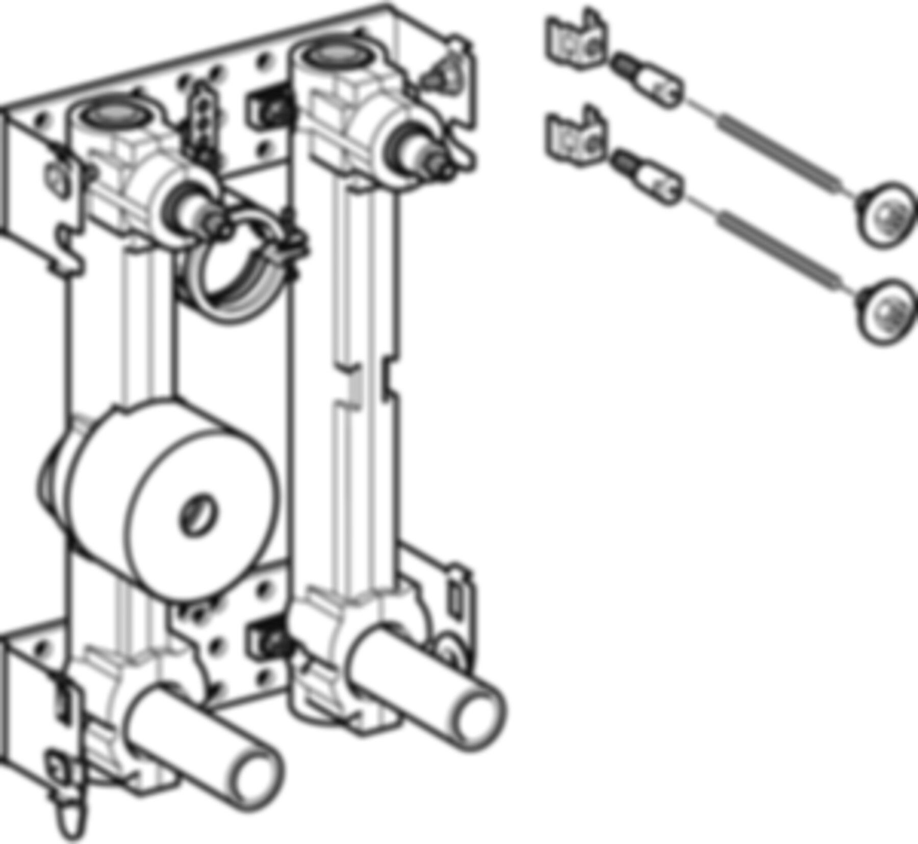 GIS-Waschtisch-Set Standarm.461.154.00.1 eine Wasserzählerstrecke mit UP-Ventil - Geberit Systemventile / Armaturen