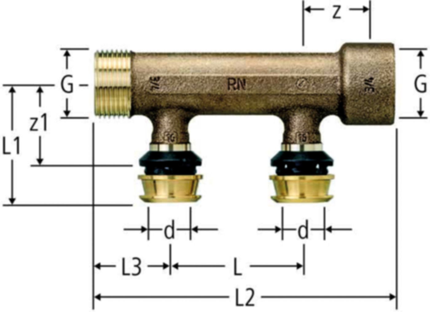 Verteiler 2-fach NUSSBAUM Optiflex-Flowpress