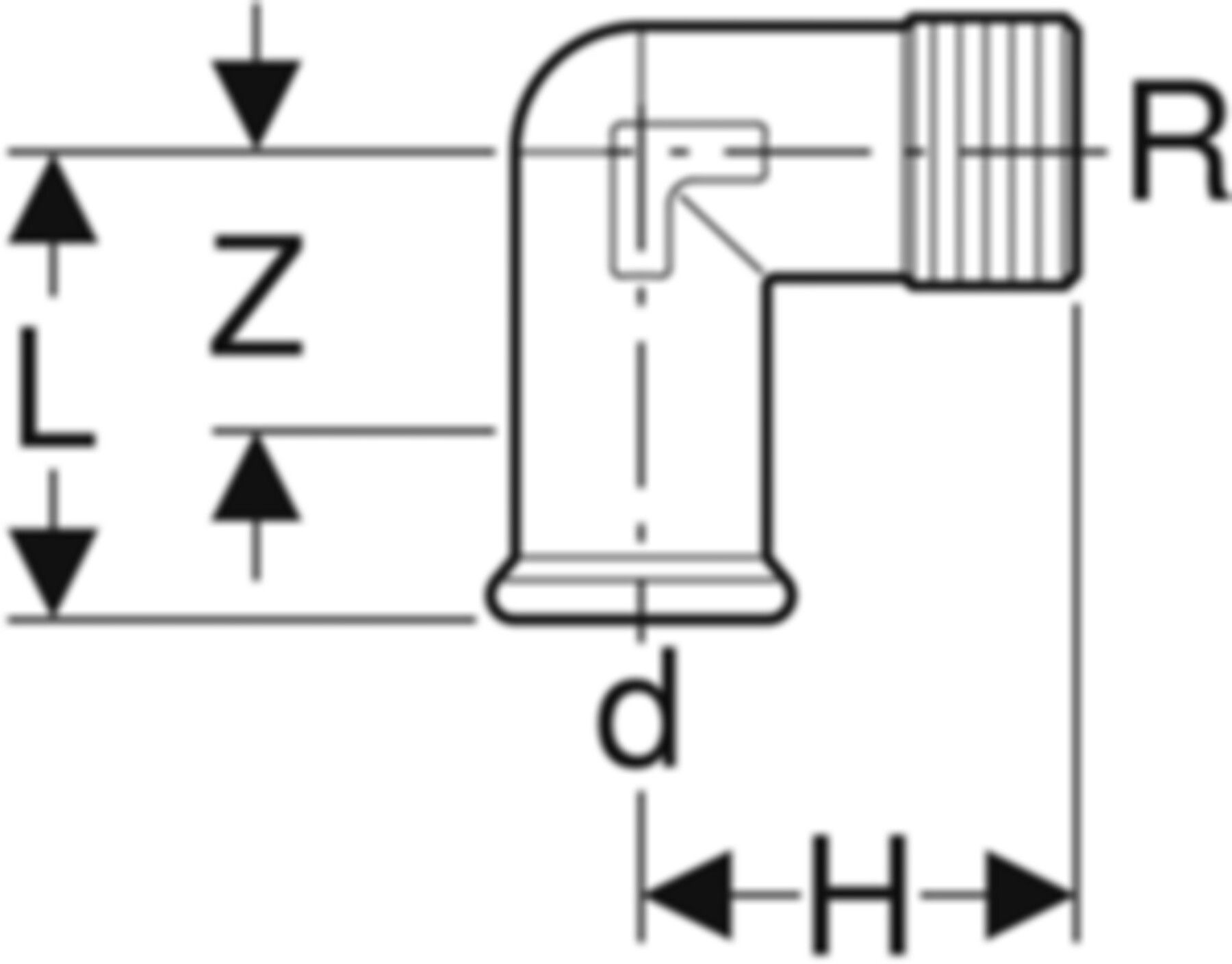 Übergangswinkel 90° m/AG 22mm-3/4" 21618 - Mapress-Heizungs-Formstücke