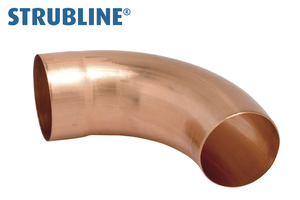 Ablaufrohrbogen 85° 75 mm 211 "geschweisst, lange Einstecktiefe" - Kupfer Spenglereihalbfabrikate